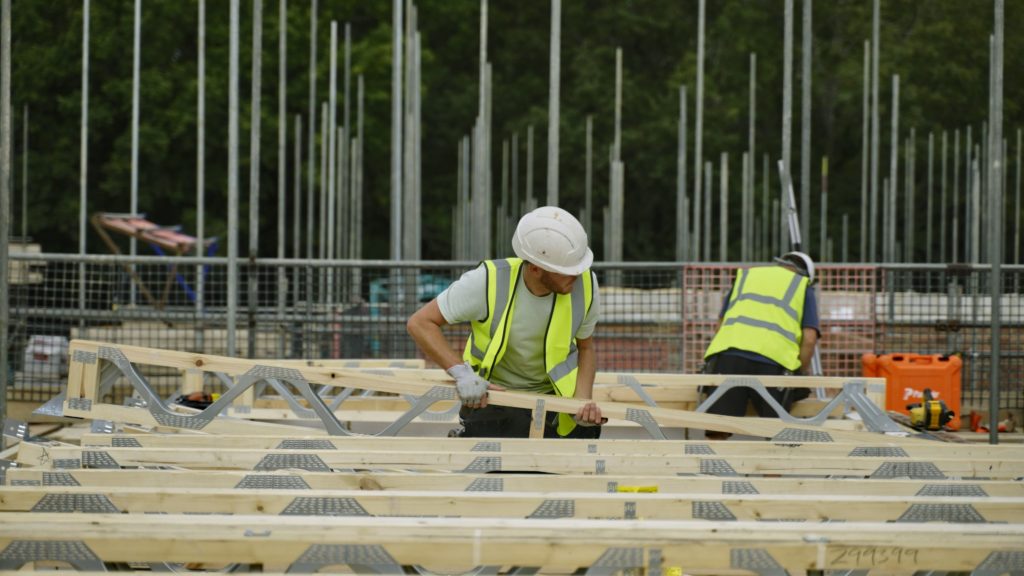 Posi-Joist being installed